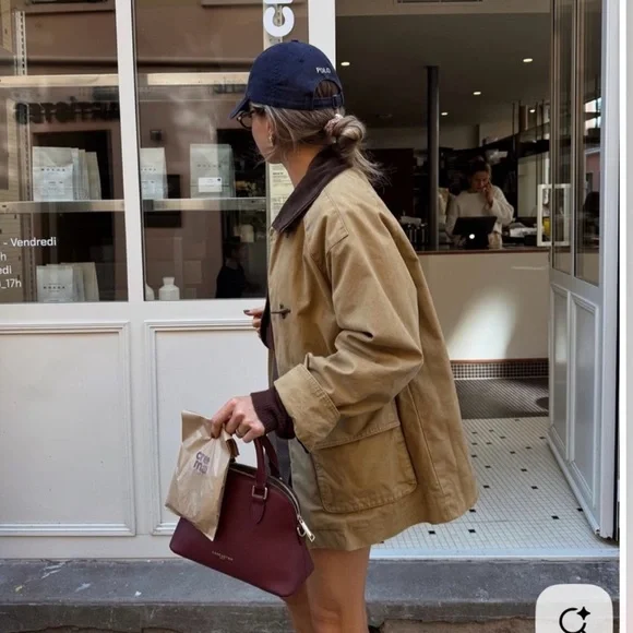 LL Bean Vintage Chore Coat Barn Jacket Tan Womens S - Picture 16 of 16